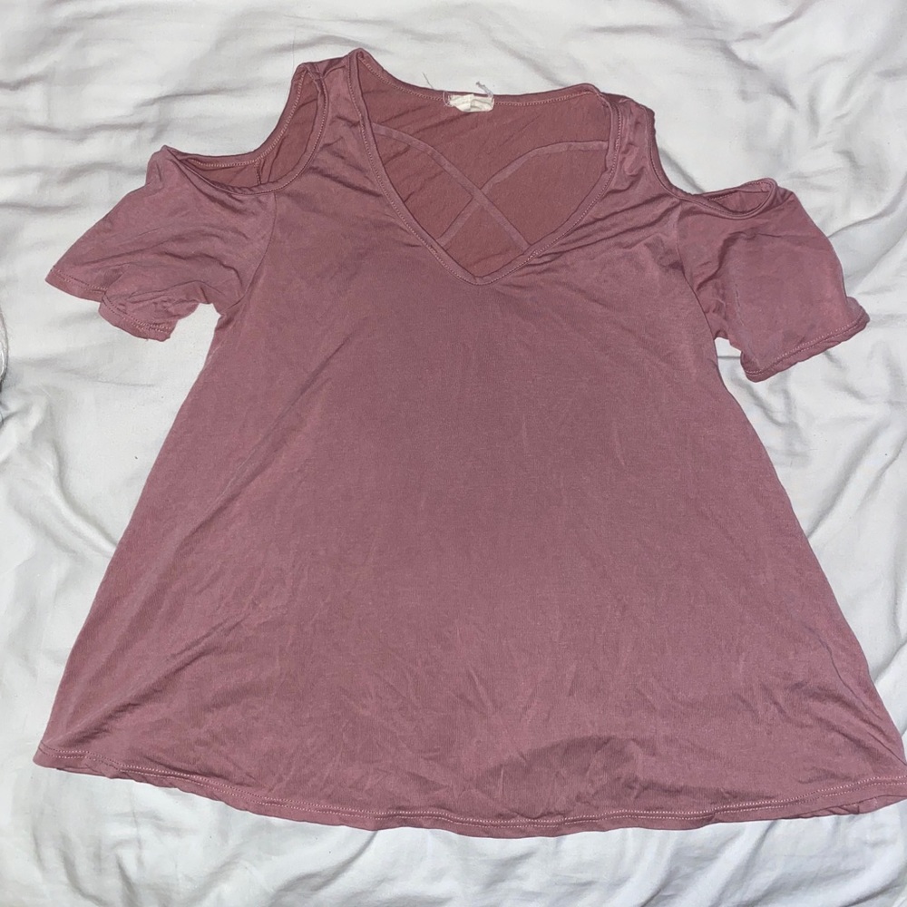 Pink Off-Shoulder Flowy Top